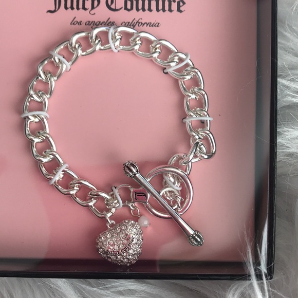 New! Juicy Couture silver crystal heart bracelet - Picture 4 of 7